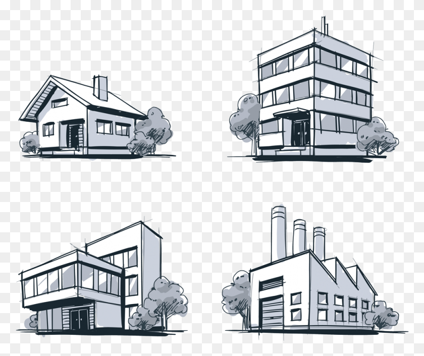 971x804 Tipos De Edificios Types Of Buildings, Building, Housing, Neighborhood HD PNG Download