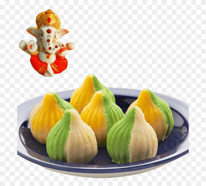 700x700 Descargar Png Tiranga Mawa Modak Con Free Ganesha Idol Modak Imágenes Con Ganpati, Comida, Alimentos, Planta Hd Png