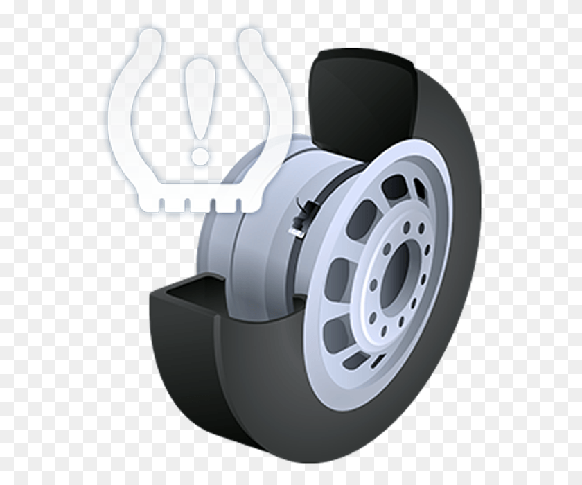 552x640 Tire Cutaway With Tpms Warning Symbol Valor Tire Pressure Monitoring System, Brake, Machine, Wheel HD PNG Download