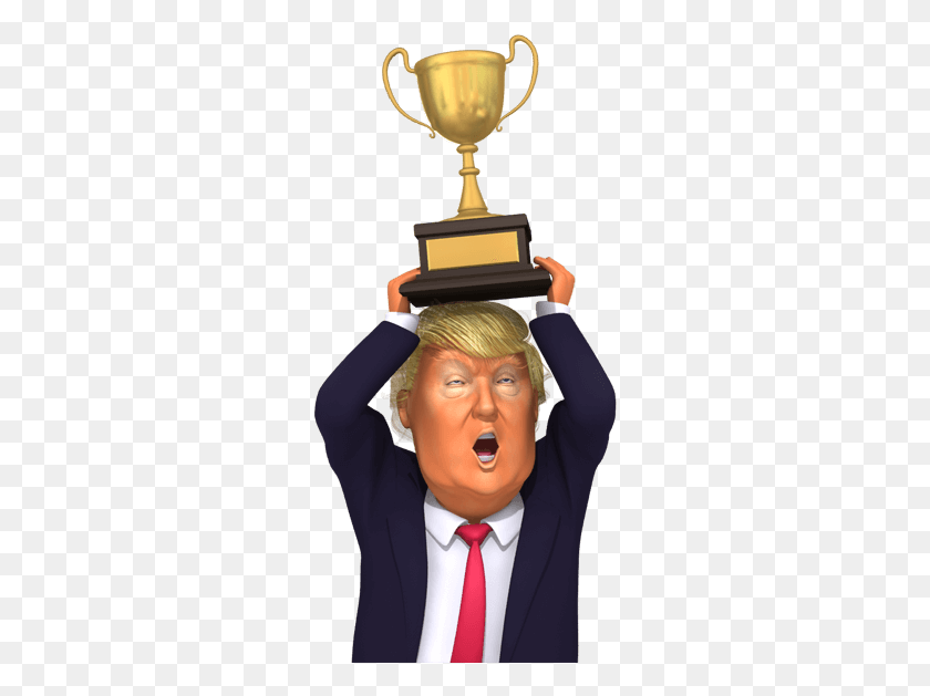 274x569 Tired Of Winning 3d Cartoon Trump Caricature Prize Gif, Tie, Accessories, Accessory HD PNG Download