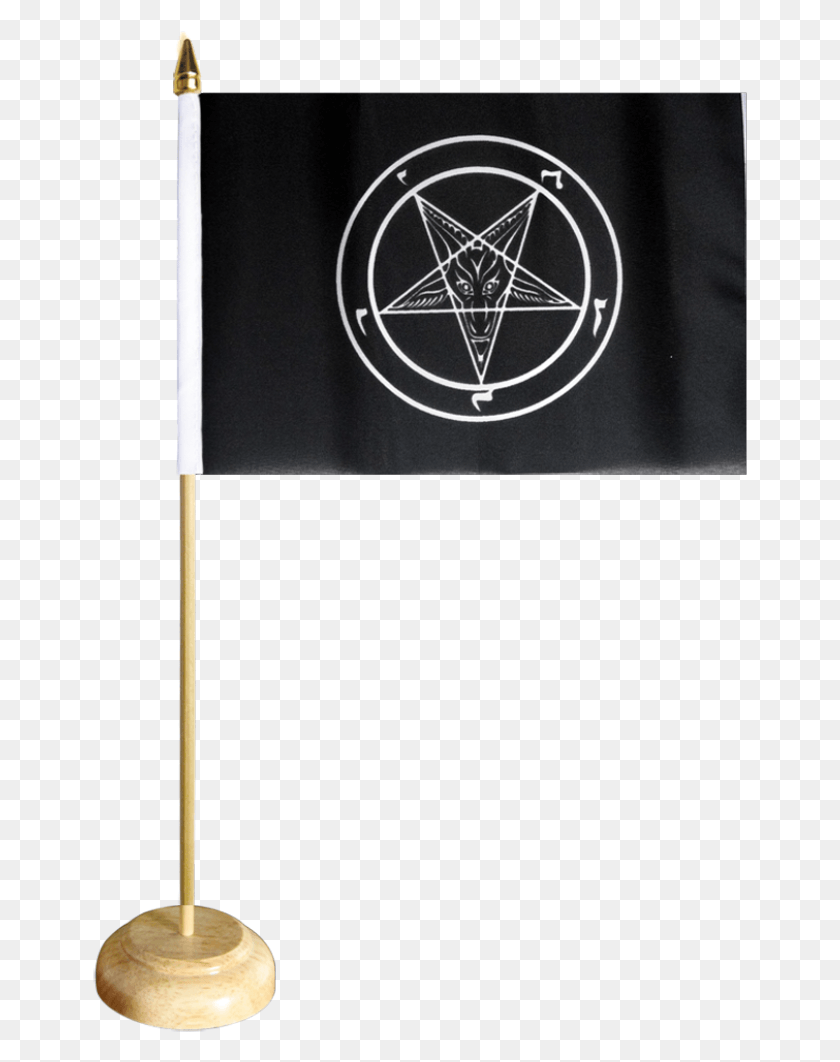 655x1002 Descargar Png Tischflagge Baphomet Church Of Satan 15 X 22 Cm Flaggenfritze Anticristo Facebook Cover, Símbolo, Emblema, Símbolo De La Estrella Hd Png