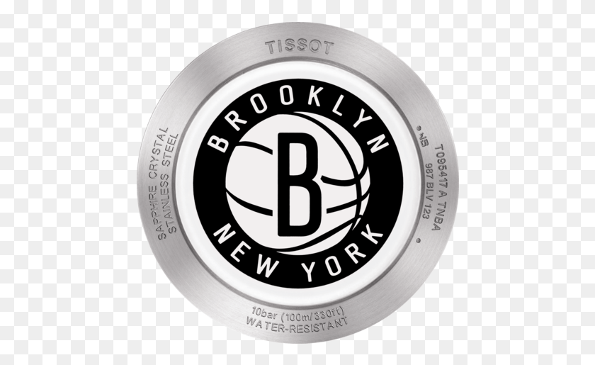 456x455 Descargar Png Tissot Quickster Cronógrafo De La Nba Brooklyn Nets Logotipo Del Equipo De La Nba 2018, Texto, Etiqueta, Cinta Hd Png
