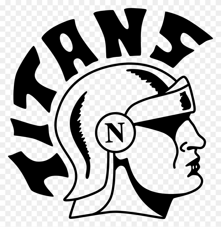 1518x1559 Titan Head Right Blackwhite Gilmer County High School Wv Logo, Stencil HD PNG Download