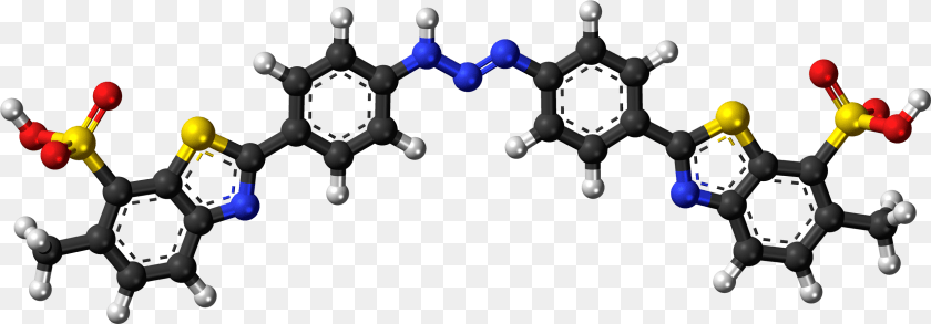 2548x888 Titan Yellow 3d Ball Molecule PNG