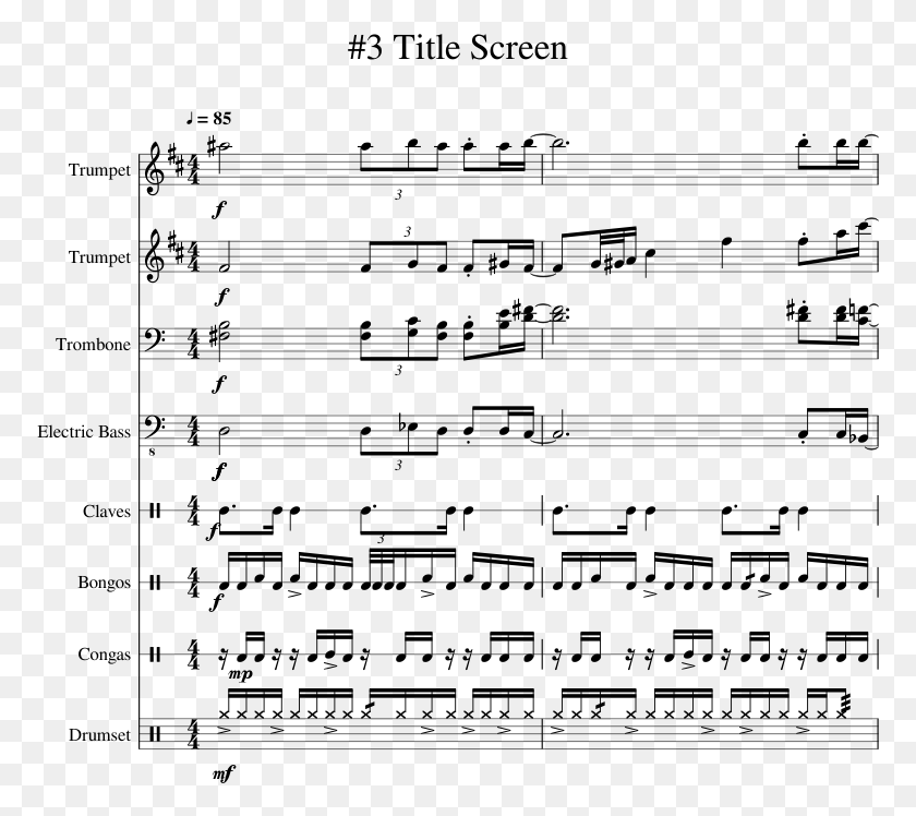 774x688 Title Screen Sheet Music 1 Of 3 Pages Sheet Music, Gray, World Of Warcraft HD PNG Download