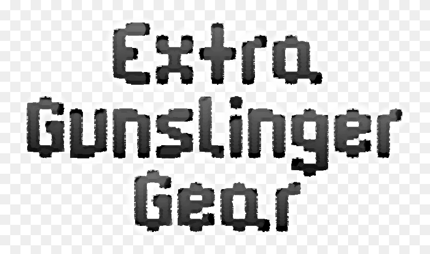 763x437 Descargar Png Tmodloader Extra Gunslinger Gear Monochrome, Texto, Etiqueta, Alfabeto Hd Png