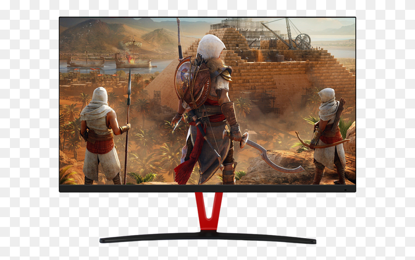 607x467 Tni Ultra Thin 1k 27 Inch Curved Lcd Monitor Assassin39s Creed Origins Rome, Person, Human, Duel HD PNG Download