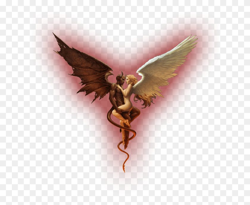 630x630 To Be Continued Angel And Devil Embrace, Bird, Animal HD PNG Download
