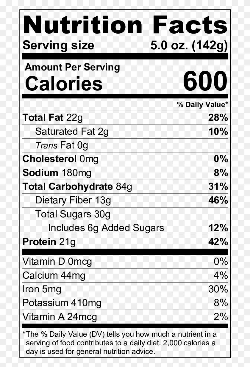 712x1174 Toasted Sunburst Muesli Nutrition Label Nutrition Facts, Gray, World Of Warcraft HD PNG Download