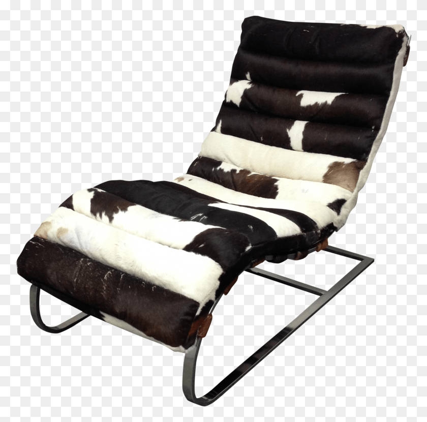 1707x1686 Todd Oldham Cowhide Chrome Lounge Chair E1449255049360 Futon Pad, Furniture, Cushion, Canvas HD PNG Download
