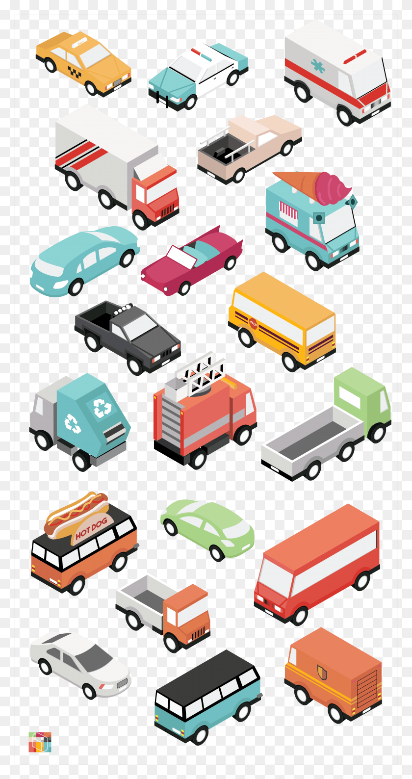 4520x8859 Toffu Isometric Pack Isometric Car Cut Out, Van, Vehicle, Transportation HD PNG Download