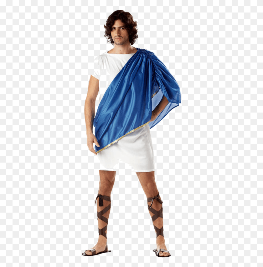 321x794 Toga Man Costume One Shoulder Color Hypnos Greek God Costume, Clothing, Apparel, Person HD PNG Download