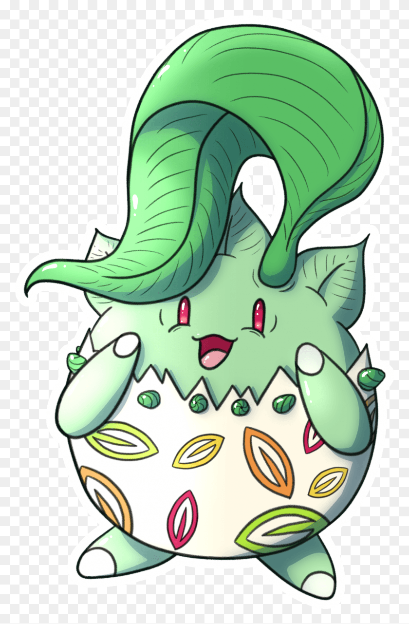1206x1888 Togepi Chikorita Combo For Arika The Togepi Got A Request, Plant, Animal, Reptile HD PNG Download