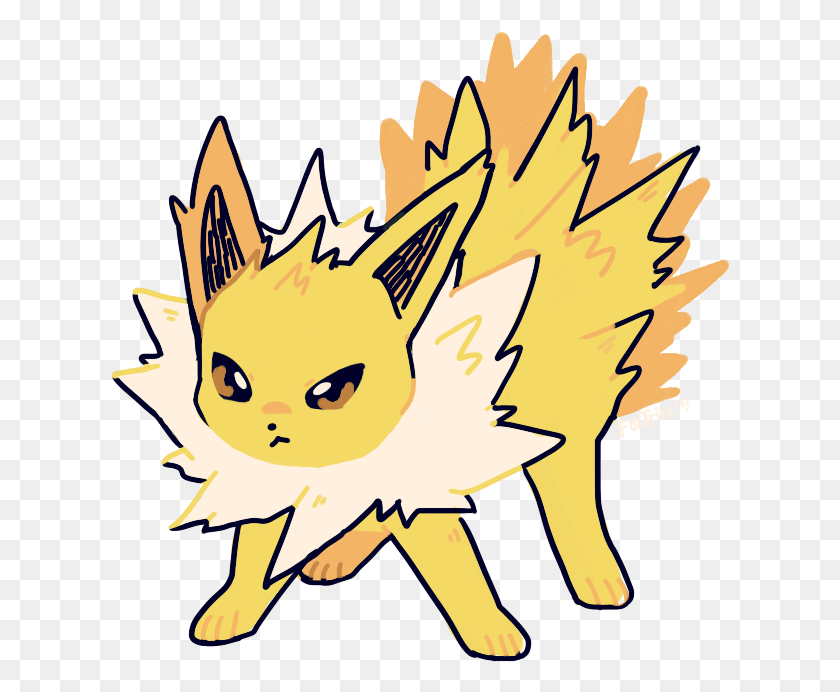 619x632 Togetic Jolteon Art, Outdoors, Fire, Flame HD PNG Download