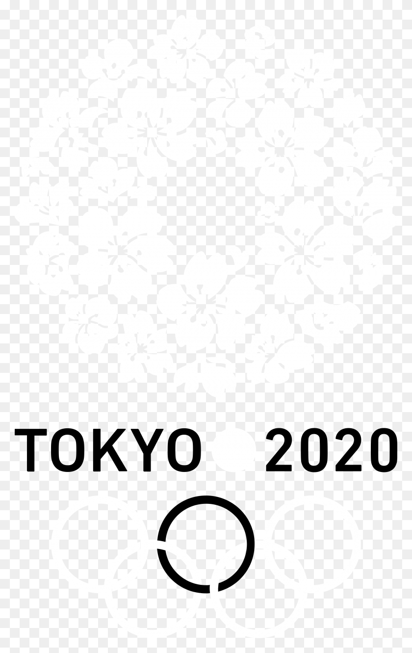 2400x3911 Логотип Токио 2020 Черно-Белые Летние Олимпийские Игры 2020, Графика, Цветочный Дизайн Png Скачать