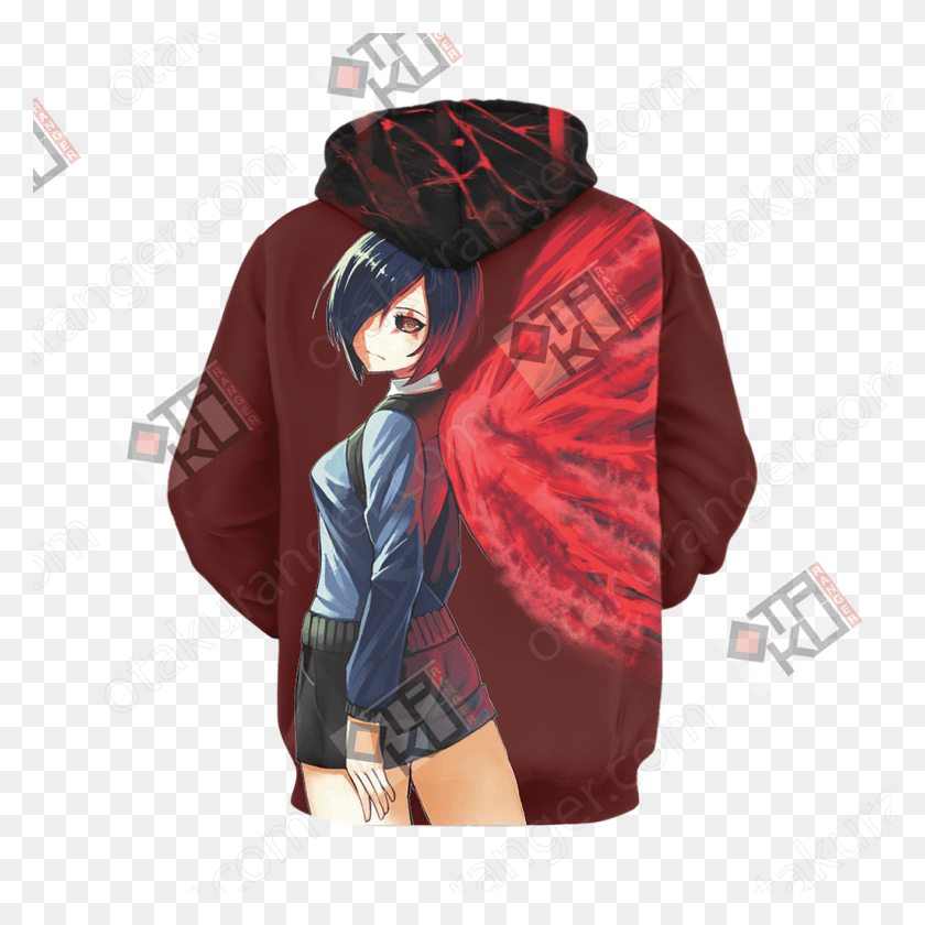 1024x1024 Tokyo Ghoul Touka Kirishima Unisex 3d Hoodie Evangelion Eva 01 Hoodie, Clothing, Coat, Person HD PNG Download