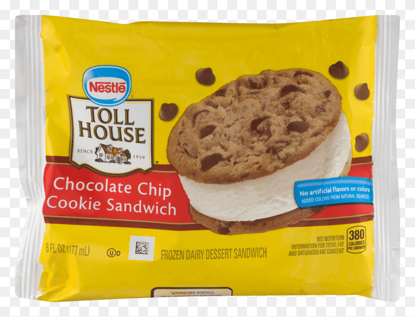 1801x1342 Toll House Ice Cream Sandwich Calories 5 Chocolate Chip Cookie Sandwich Toll House, Bread, Food, Bun HD PNG Download