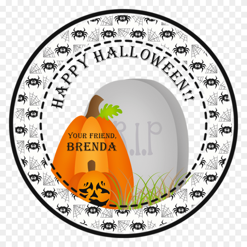 901x900 Tombstone Happy Halloween Stickers Or Favor Tags, Plant, Label, Text HD PNG Download