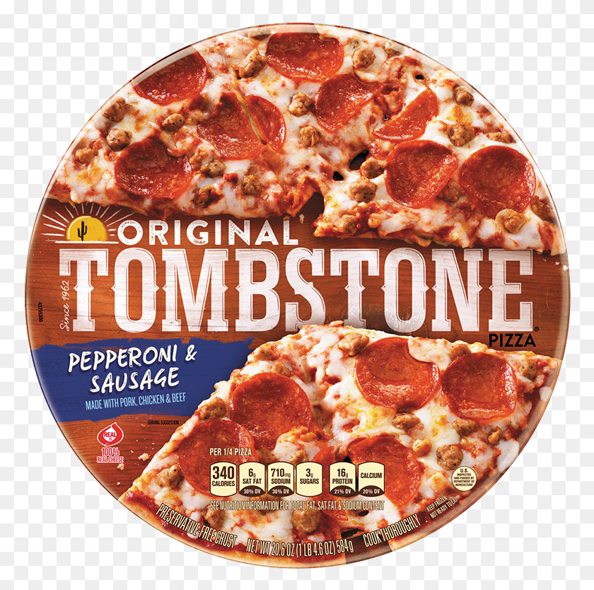 774x774 Descargar Png Tombstone Original Pepperoni Amp Salchicha Pizza Congelada Pizza, Comida, Disco, Dvd Hd Png