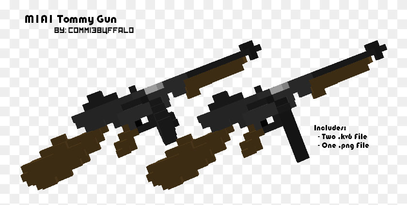 758x363 Tommy Gun Is Out Comes With Drum Magazine And Firearm, Minecraft, Key, Weapon HD PNG Download