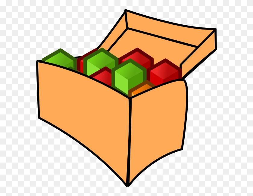 600x591 Tool Box With Cubes Clip Art Cubes In A Box Clipart, Cardboard, Carton, Food HD PNG Download