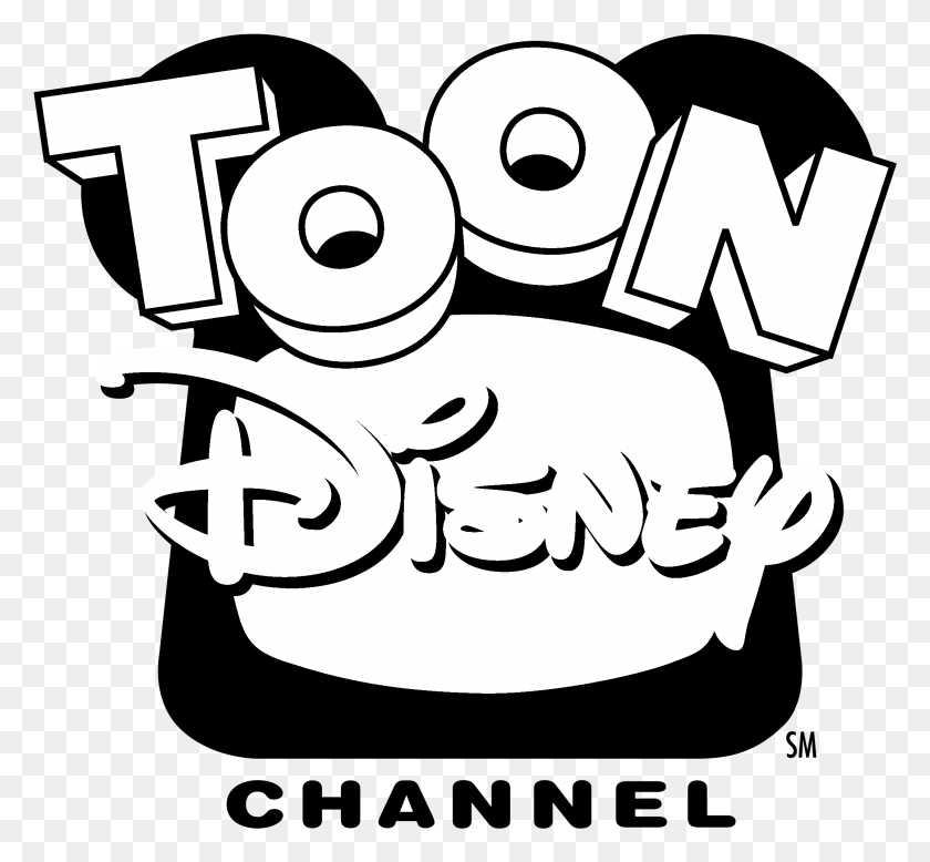 2152x1983 Descargar Png Toon Disney Channel Logo Blanco Y Negro Dessin Logo Disney Channel, Texto, Alfabeto, Número Hd Png