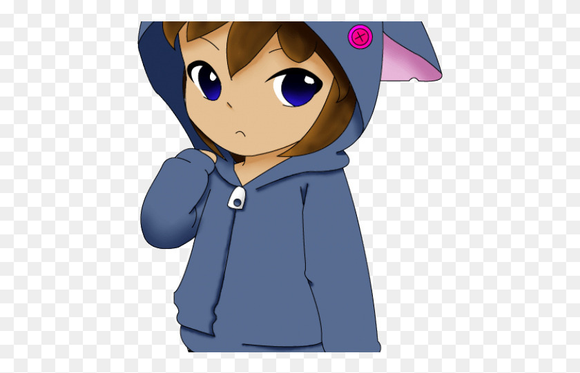 445x481 Toons Clipart Anime Chibi, Clothing, Apparel, Hood HD PNG Download