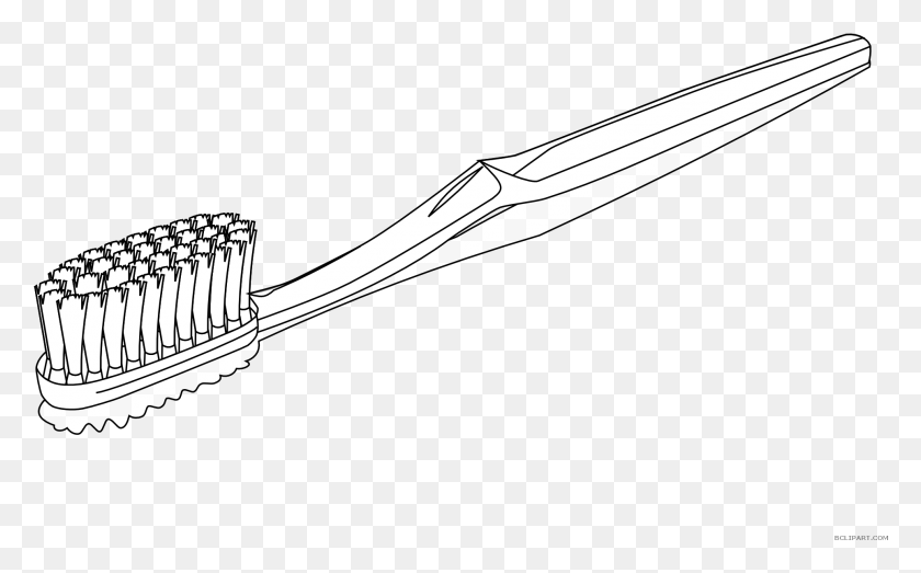 1930x1148 Зубная Щетка Clip Outline Зубная Щетка Черно-Белая, Щетка, Инструмент, Зубная Паста Hd Png Скачать