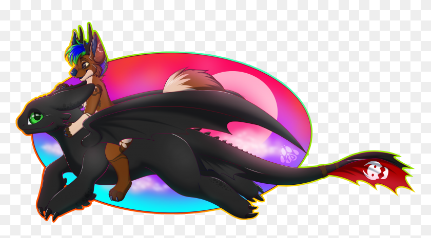 3025x1572 Toothless Riding Ych Cartoon, Mammal, Animal, Wildlife HD PNG Download