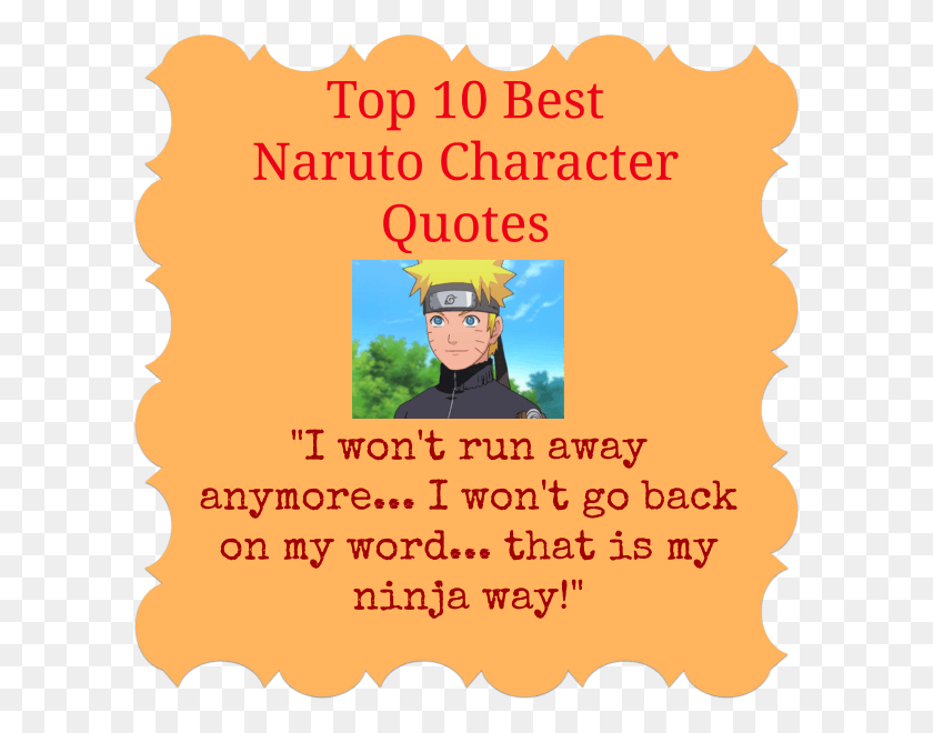 600x600 Top 10 Best Naruto Quotes Naruto Famous Lines, Poster, Advertisement, Person HD PNG Download