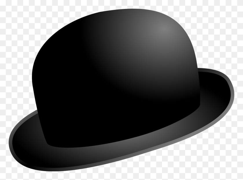 2400x1738 Top Hat Bowler Hat Clip Art Black Bowler Hat Cartoon, Clothing, Apparel, Helmet HD PNG Download