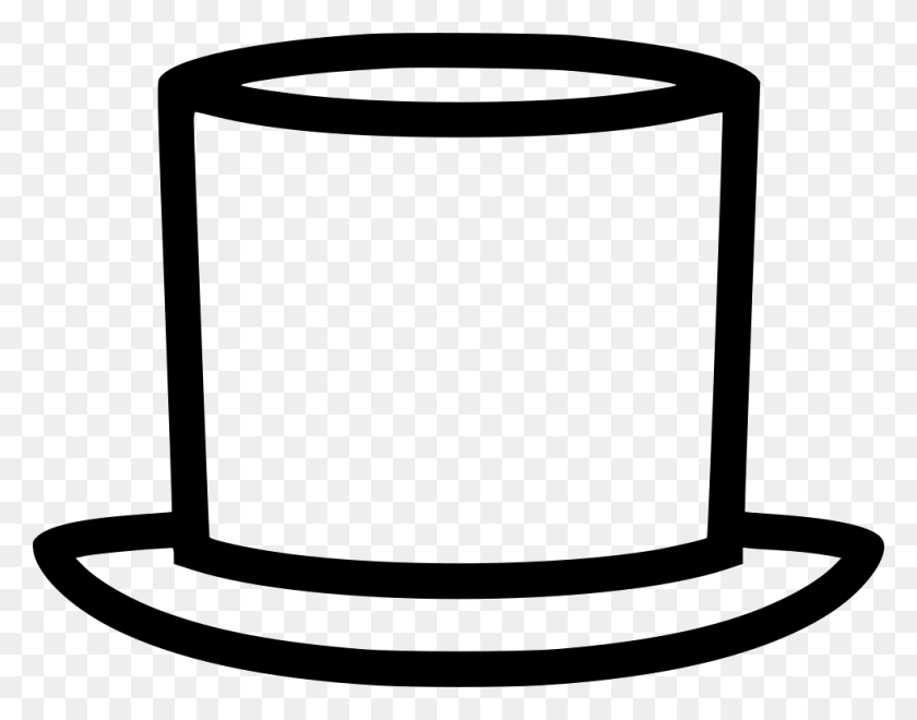 980x754 Top Hat Hat Clothing Black And White Line Image Top Hat, Cylinder, Apparel, Lamp HD PNG Download