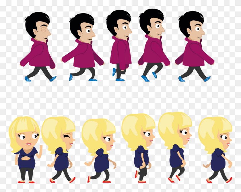 1024x800 Top Mob Walk Animation Walk Cycle, Person, Human, People HD PNG Download