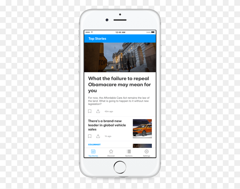 291x601 Top Stories Screen With Tab Bar Navigation Iphone, Mobile Phone, Phone, Electronics HD PNG Download
