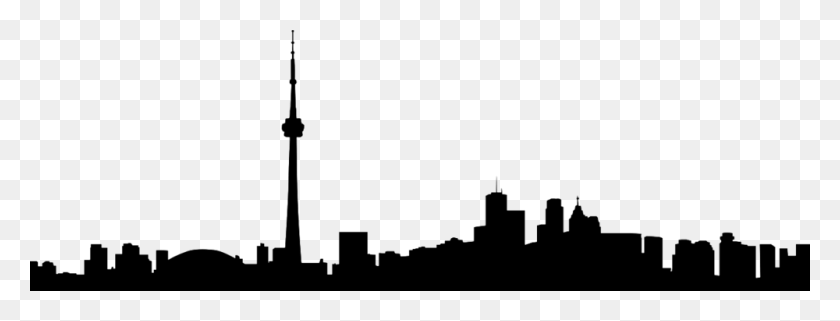 1000x335 Toronto Skyline Silhouette Toronto, Gray, World Of Warcraft HD PNG Download