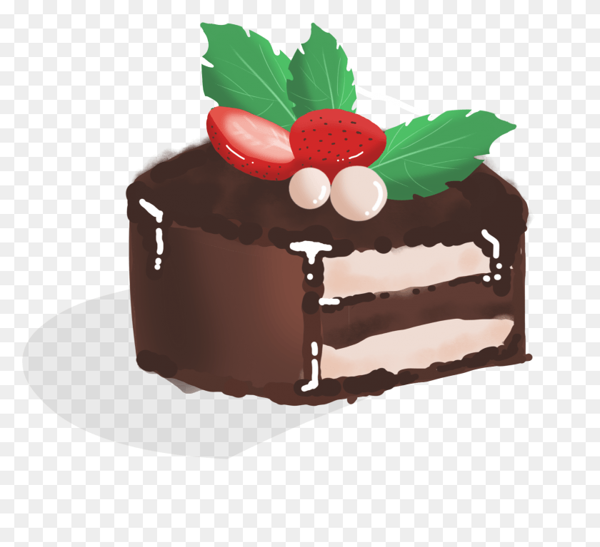 1745x1582 Шоколадный Торт Torta Al Cioccolato Alla Fragola E Psd, Торт, Десерт, Еда Hd Png Скачать