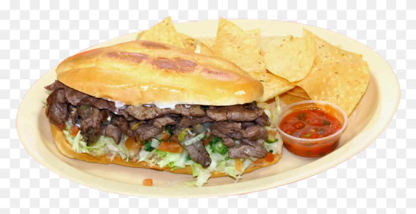 1458x697 Torta De Asada, Burger, Food, Bread HD PNG Download