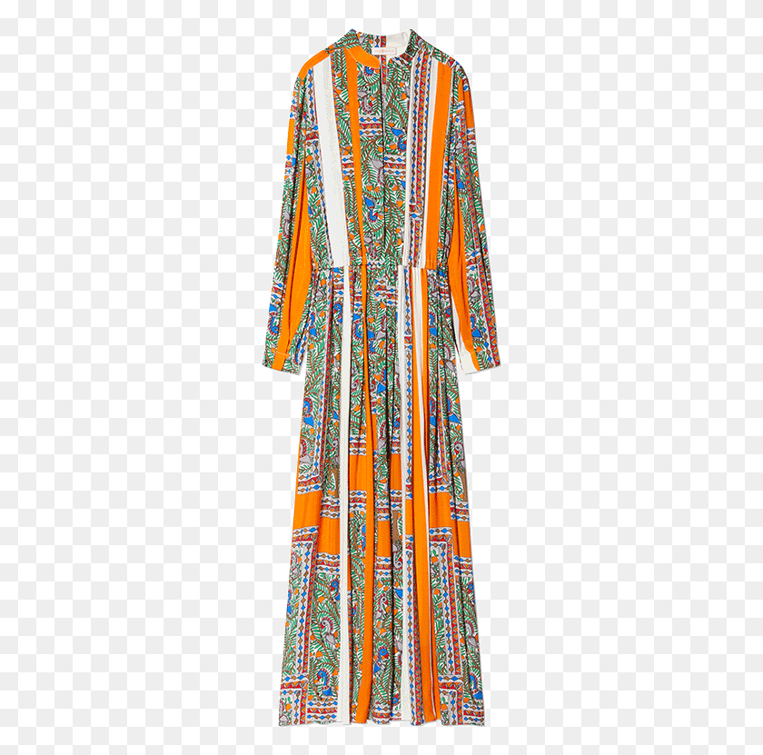 266x771 Tory Burch Printed Long Sleeve Dress Day Dress, Clothing, Apparel, Robe HD PNG Download