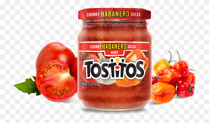 733x435 Tostitos Chunky Habanero Salsa Hot Tostitos Chunky Habanero Salsa, Ketchup, Alimentos, Planta Hd Png Download