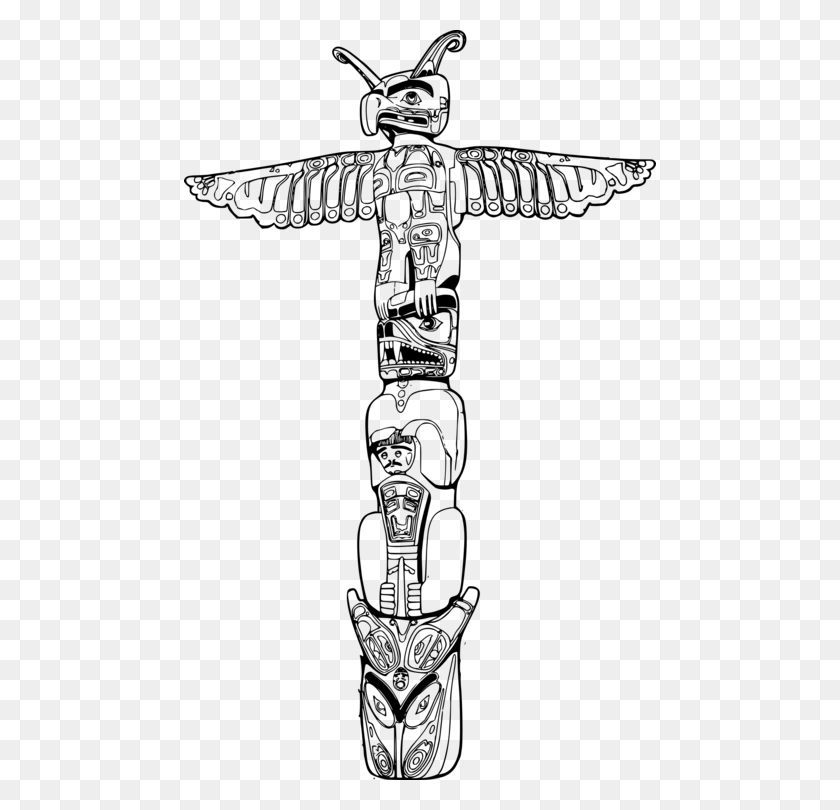 472x750 Totem Pole Drawing Los Pueblos Indígenas De Las Américas Totem Pole Line Drawing, Grey, World Of Warcraft Hd Png