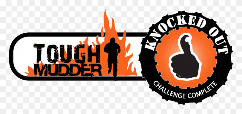 863x374 Tough Mudder Badge Silhouette, Person, Text, Sport HD PNG Download