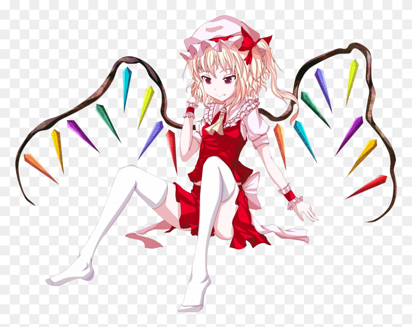 2340x1819 Touhou Flandre Scarlet Thighhighs Transparent Wings Illustration, Comics, Book, Manga HD PNG Download