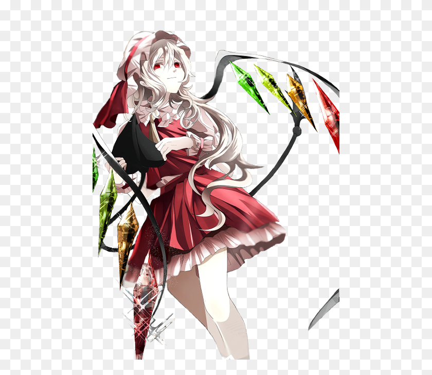480x670 Touhou Touhouproject Anime Game Flandre Flandre Scarlet Render, Persona, Humano, Tiro Con Arco Hd Png
