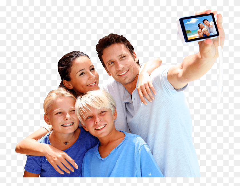 734x590 Tourist Family, Person, Human, Mobile Phone HD PNG Download
