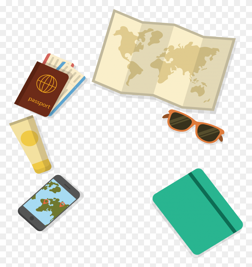 2816x3004 Tourist Poster Travel Map Visa Passport Passport, Text, Sunglasses, Accessories Descargar Hd Png