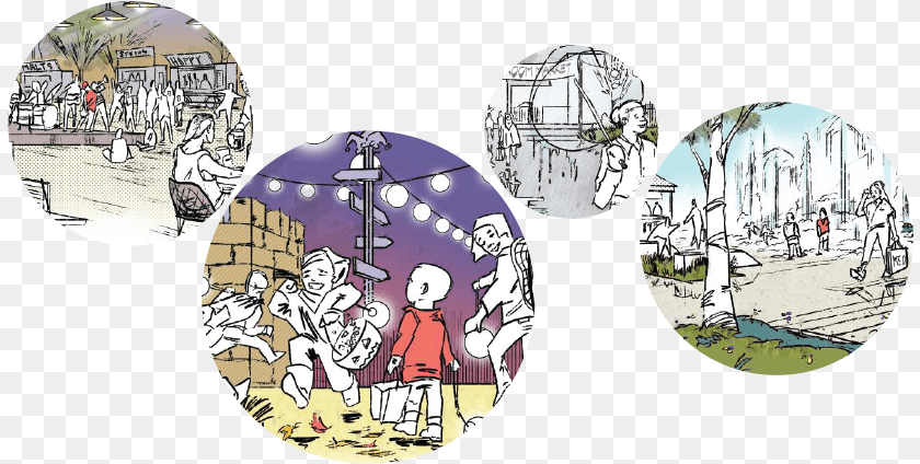 Town Square Comic Bubbles 07 Illustration, Book, Comics, Publication, Baby Sticker PNG