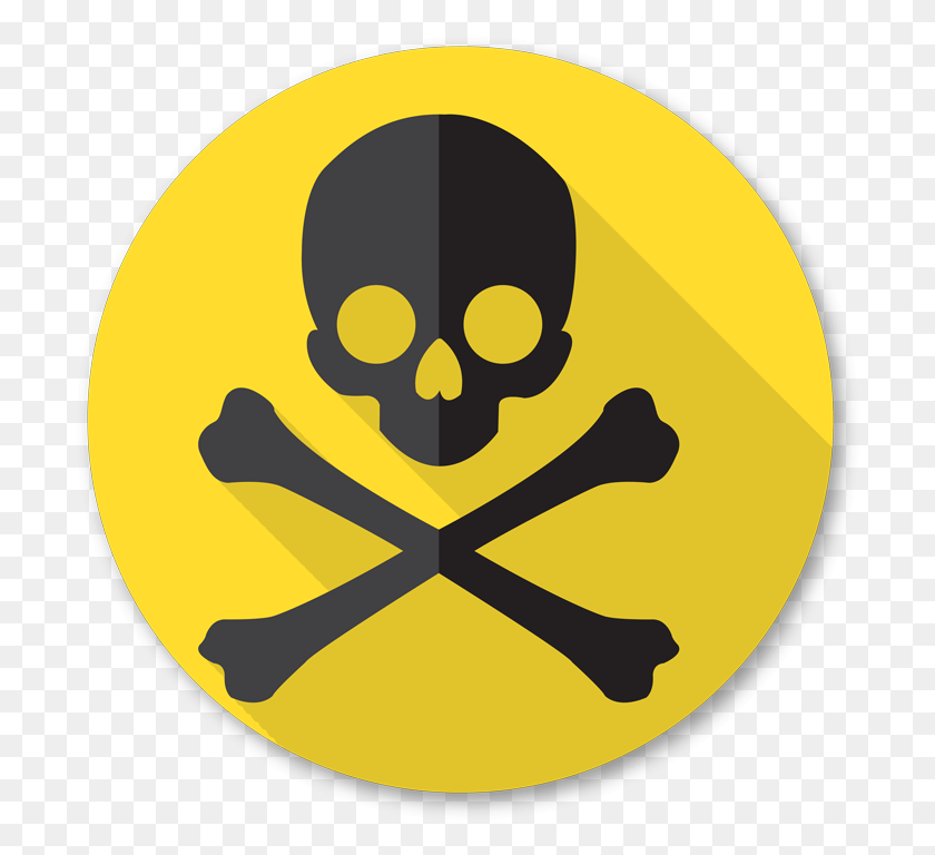 708x708 Toxic Reduction Logo Updated Danger Sign Skull, Symbol, Trademark, Cutlery Descargar Hd Png