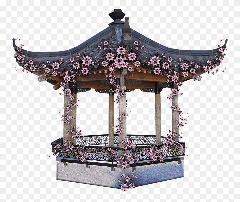 755x649 Tp Blossomdeco 01a Tp Bridge 02 Tp Butterfly 02 Gazebo, Altar, Church, Architecture HD PNG Download
