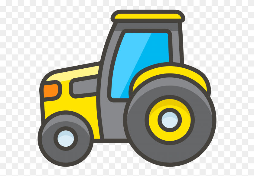 593x522 Tractor Emoji Icon Illustration, Vehicle, Transportation, Tire HD PNG Download