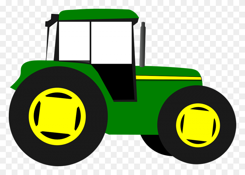 960x664 Трактор Trekker Farm Tractor Clipart Free, Транспортное Средство, Транспорт, Газонокосилка Hd Png Скачать